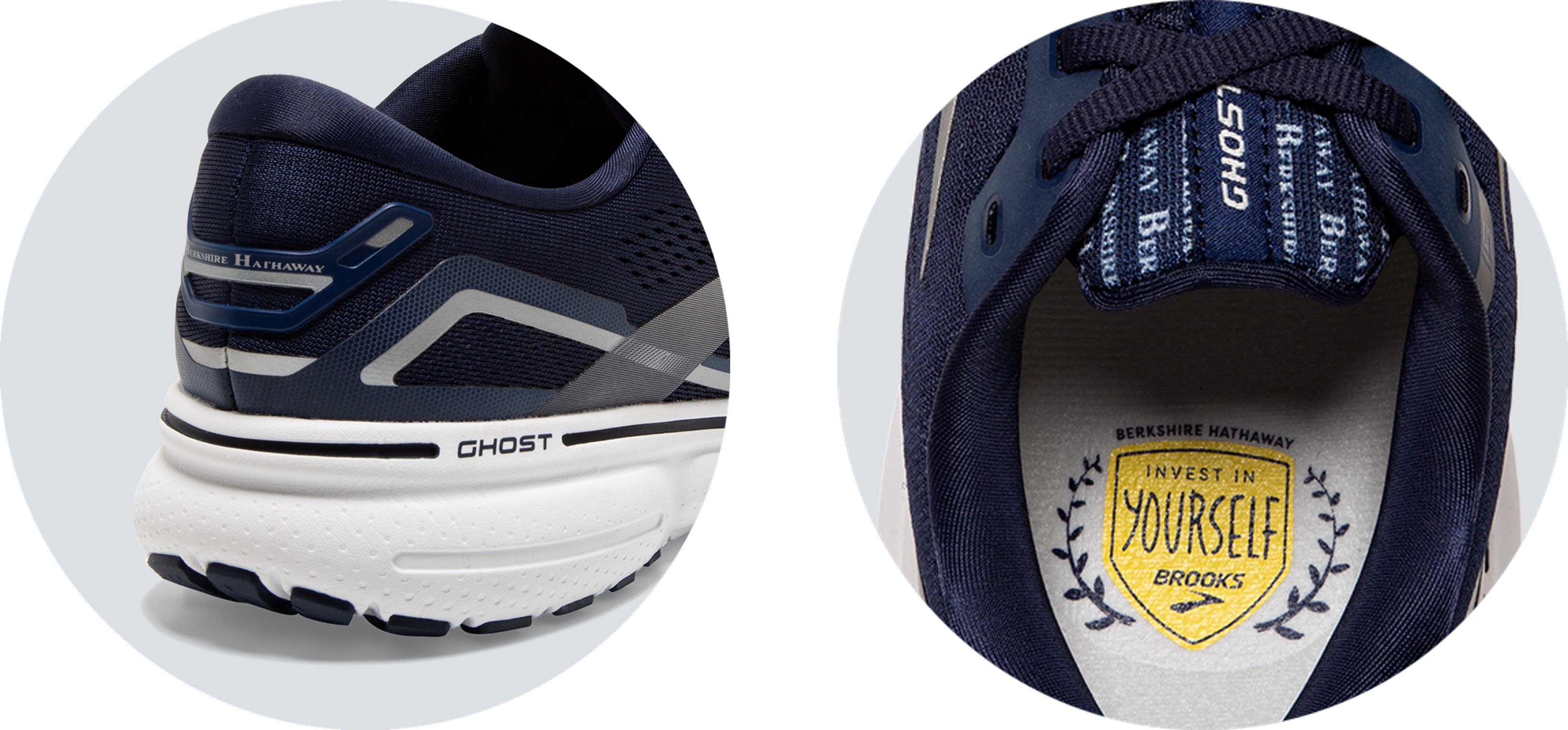 GHOST 15巴菲特限定款，鞋舌及後跟穩定片設計” Berkshire Hathaway”字樣